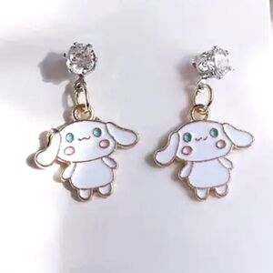 Cinnamon Roll rhinestone stud earrings hello kitty cute anime gift new